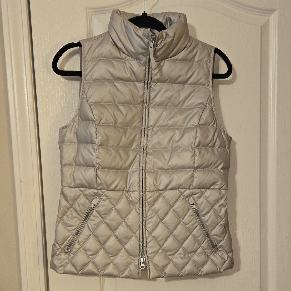 NWT Talbots Light Gray Quilted Puffer Vest